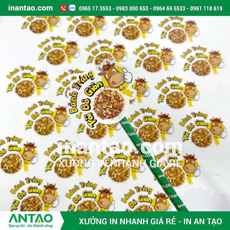 Mẫu tem decal giấy dán sản phẩm với nhiều hình dạng, màu sắc và thiết kế đa dạng