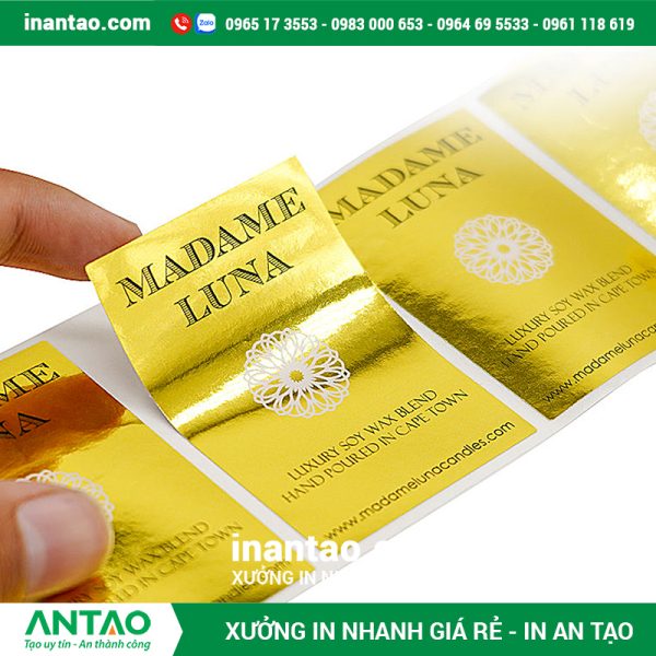 Xưởng in An Tạo chuyên in decal xi vàng số lượng ít, lấy liền