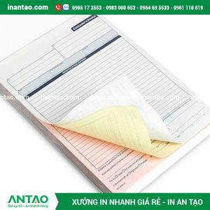 Bảng báo giá tham khảo dịch vụ in biểu mẫu, hoá đơn giá rẻ tại An Tạo.