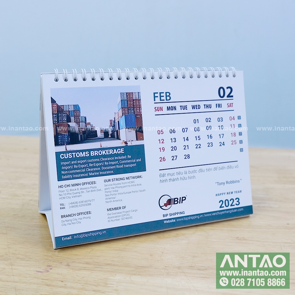 in lịch để bàn