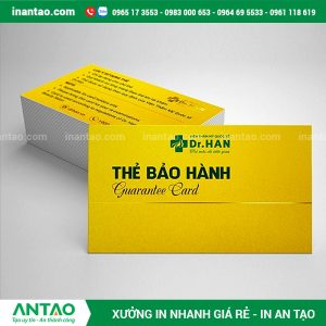 thẻ bảo hành được in với chi phí giá rẻ tại xưởng in trực tiếp ở TPHCM.