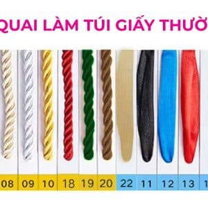 Đa dạng các loại quai túi giấy: dây dù, ruy-băng, quai giấy xoắn... Tạo điểm nhấn hoàn hảo cho thiết kế của bạn