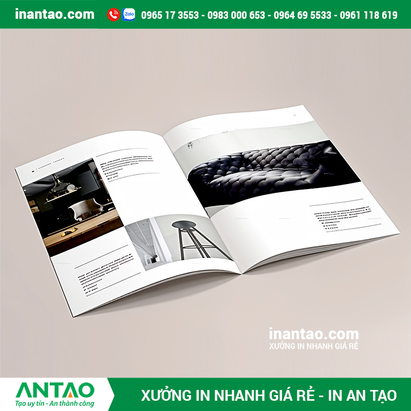 Bảng báo giá dịch vụ in catalogue chi tiết và mới nhất được cung cấp bởi công ty In An Tạo.