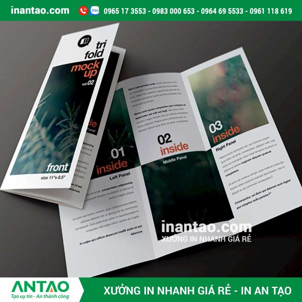 tờ rơi số lượng ít được in sắc nét bằng công nghệ kỹ thuật số.