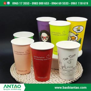 Dịch vụ in ly giấy 16oz nhanh, có thể lấy liền trong ngày.
