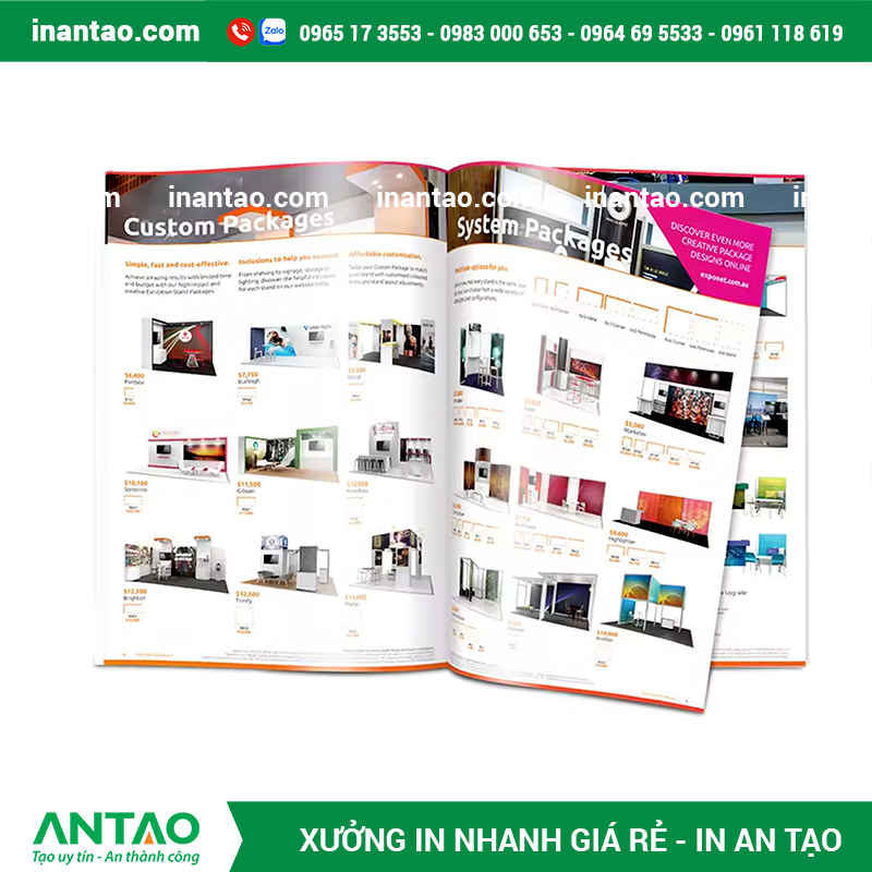 Bảng báo giá in catalogue tham khảo tại xưởng in An Tạo.