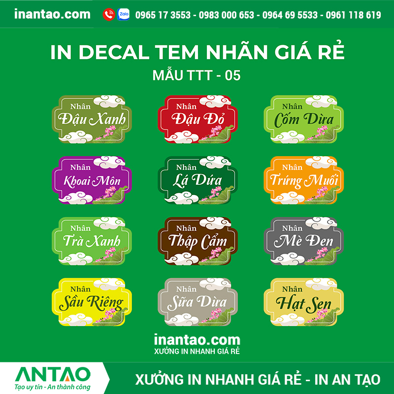 Mẫu tem bánh trung thu hiện đại