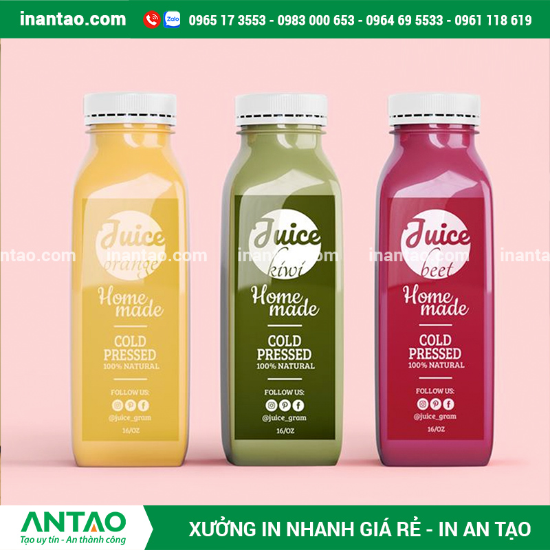 In tem dán chai lọ giá rẻ tại TP HCM bởi xưởng An Tạo.
