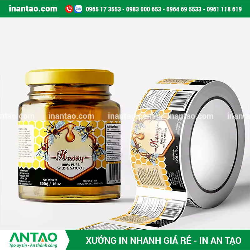 In tem decal giấy giá rẻ có cán màng bảo vệ.