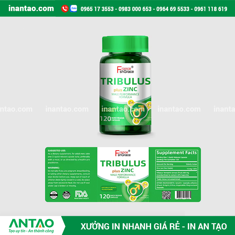 In tem nhãn dược phẩm chuyên nghiệp, giá rẻ tại xưởng in An Tạo TP HCM.