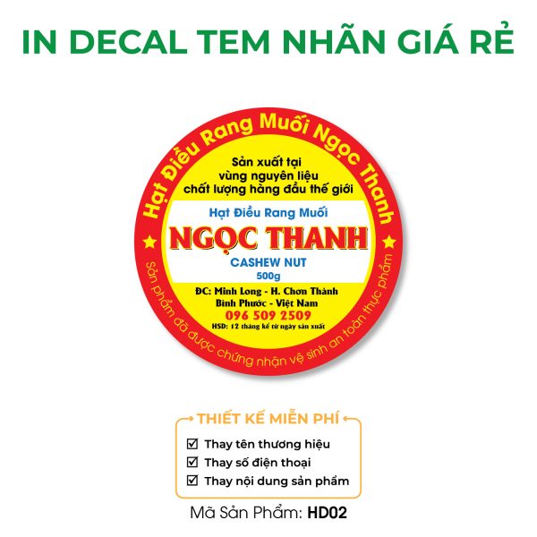 Mẫu tem hạt điều