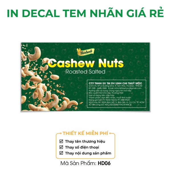 Mẫu tem hạt điều Mẫu tem hạt điều