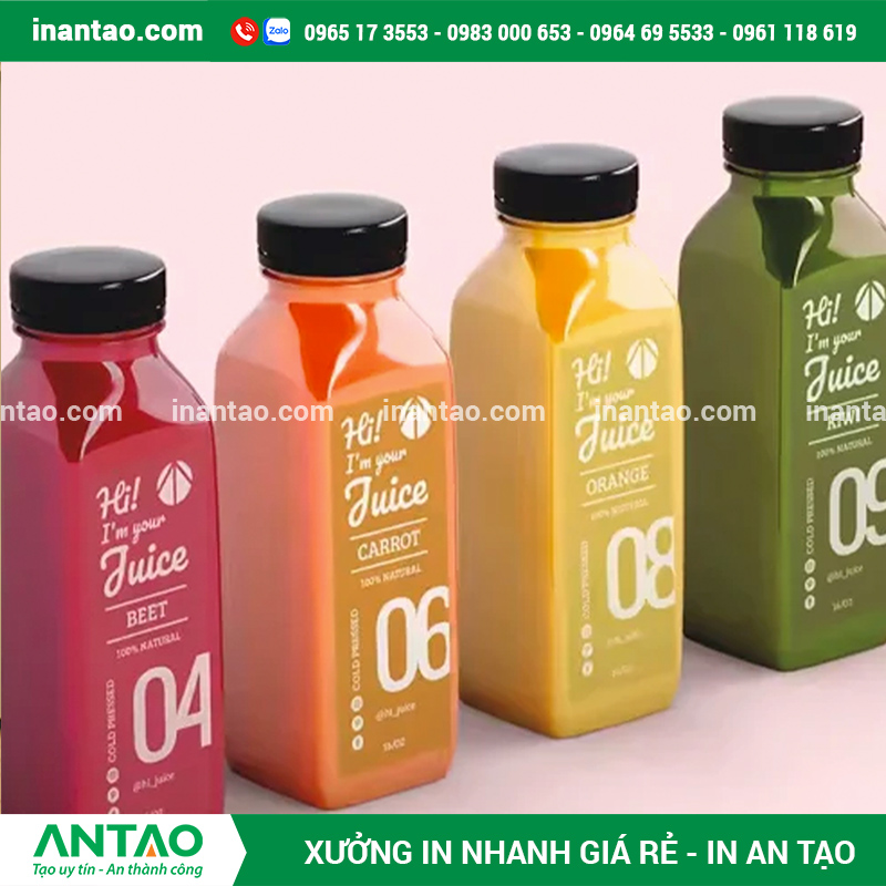 In tem dán hũ thực phẩm, hũ mật ong, hũ gia vị.