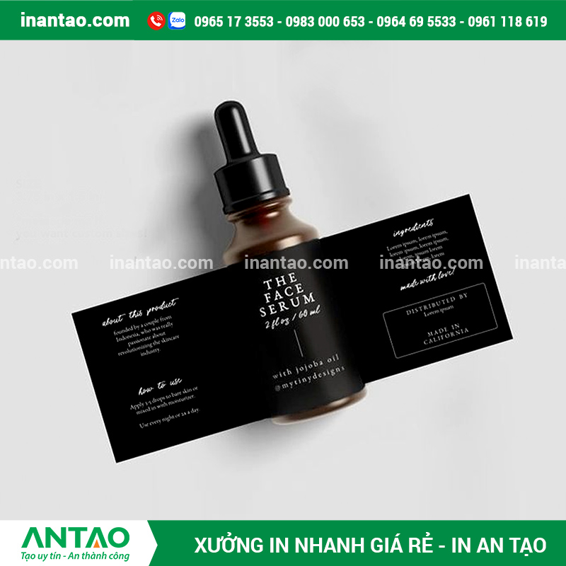 Xưởng In Tem Nhãn Spa Trực Tiếp, Giá Tốt Xưởng in tem nhãn spa An Tạo tại TP.HCM với hệ thống máy móc in ấn hiện đại, công suất lớn.